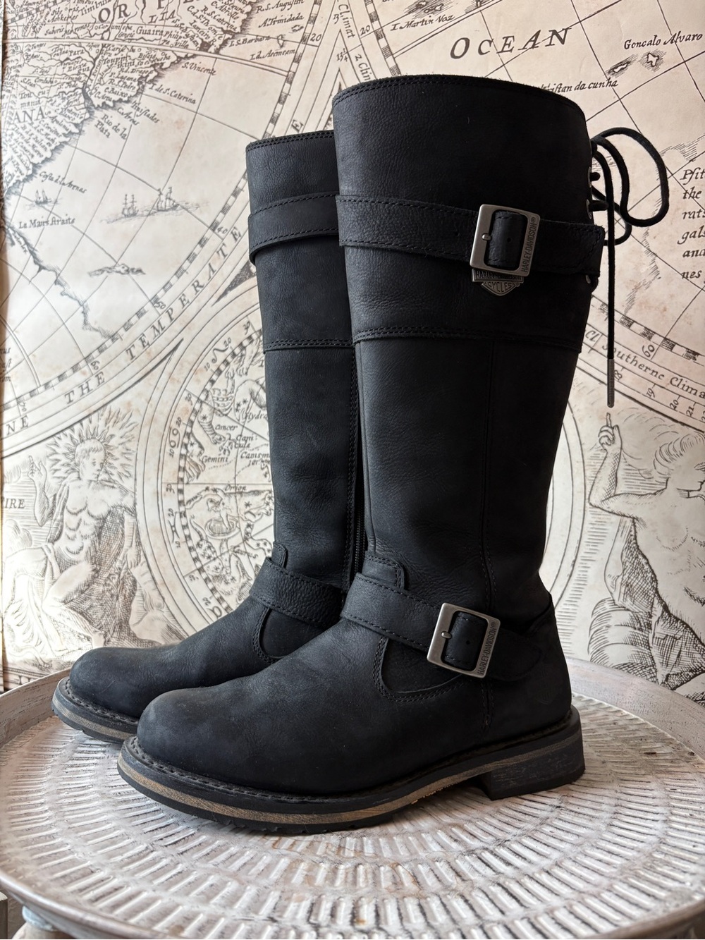 Harley Davidson size 8 Kirtland Black Knee High Riding Boots EUC - Picture 2 of 12